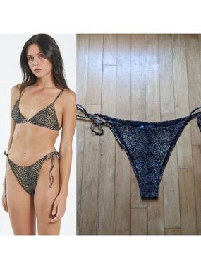 NWT Thrills | Wayward String Bikini Bottom in Black Leopard